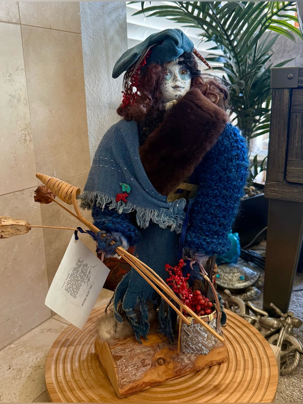 VTG 1998 Wisdom Seeker Mother W/ Baby Folk Art Big Heavy Doll By Skye Kelly OOAK